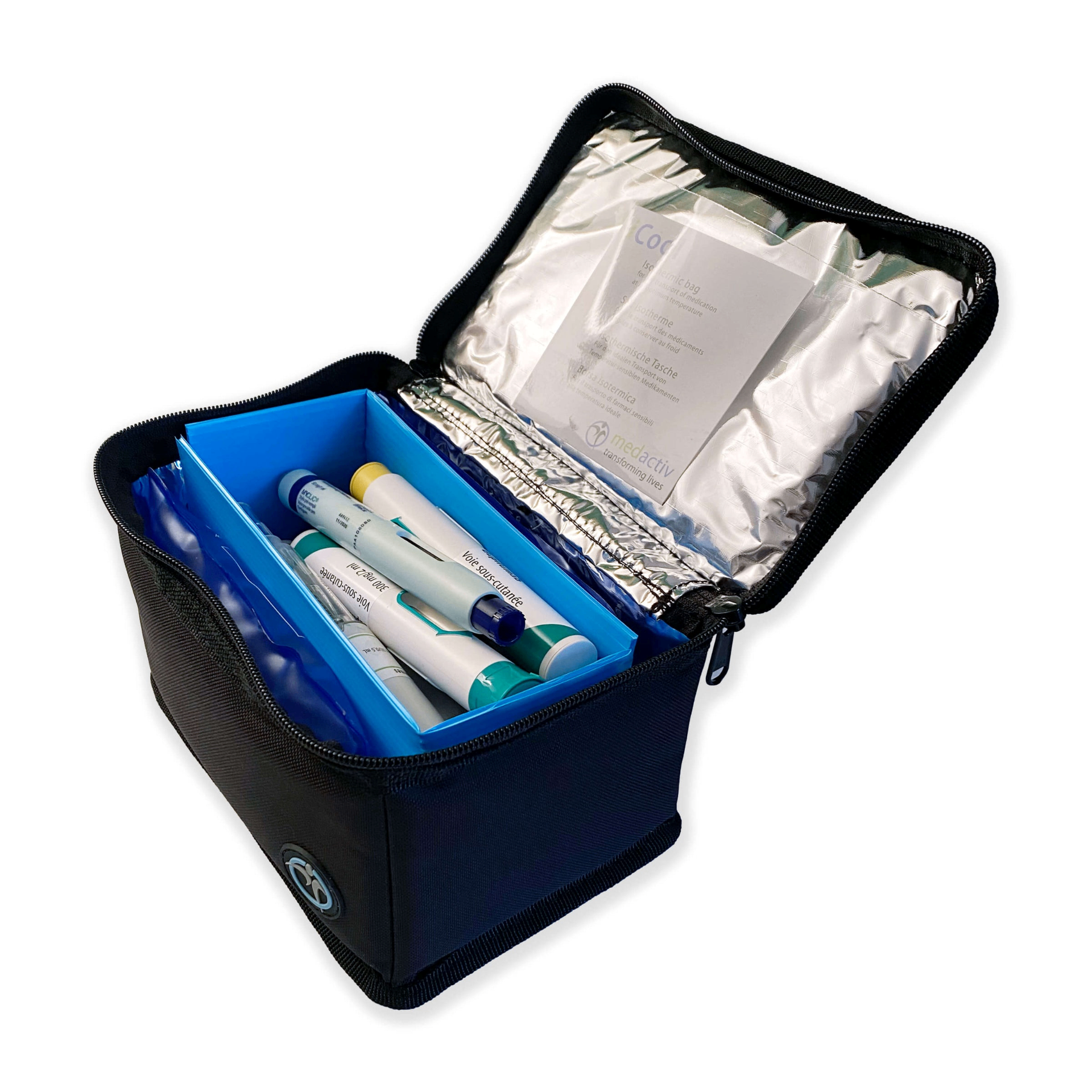 Insulated cooler box used to transport temperature-sensitive medicines